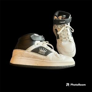 Troop USA Black and White high top skater sneakers